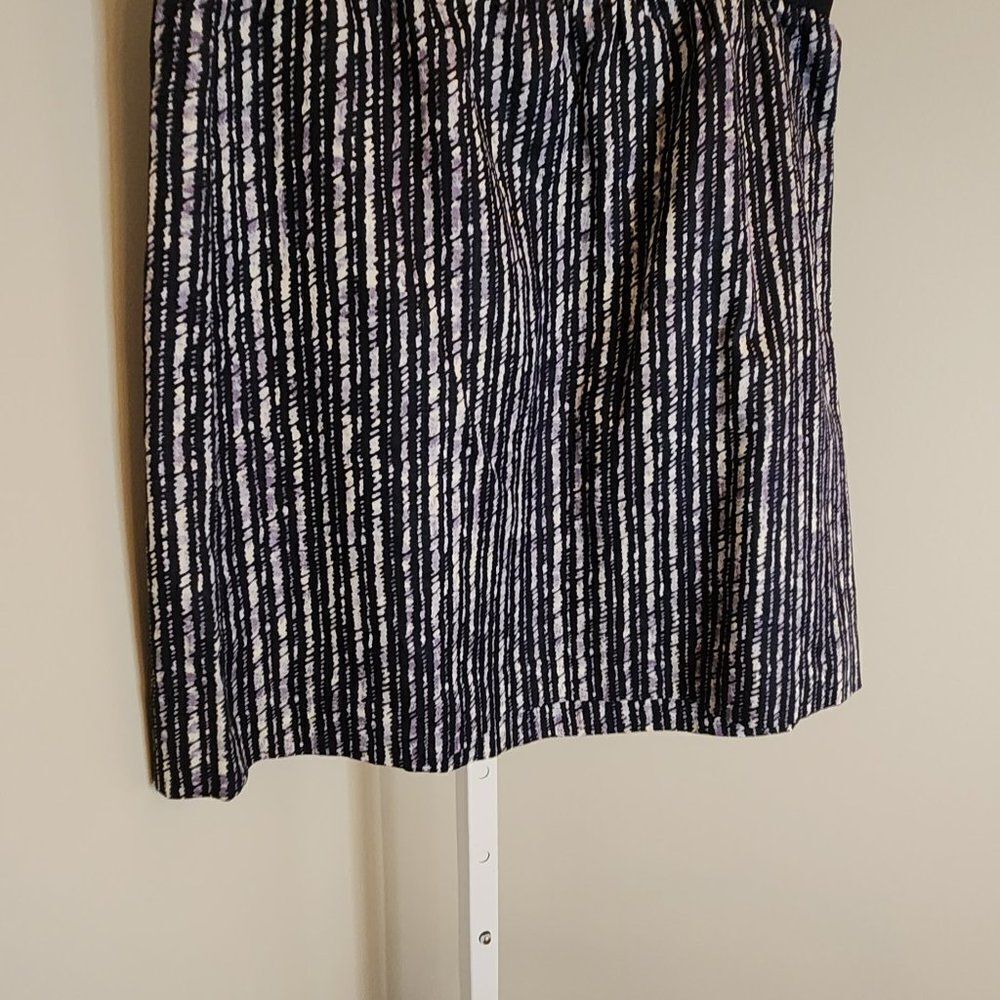 Loft Navy Blue Striped Pattern Skirt - Picture 3 of 9